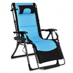 (Free Shipping) Summer Time Outdoor Folding Comfortable Padded Zero Gravity Lounge Chair-Navy - The Next Shopping Place37.com