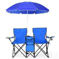 (Free Shipping) Summer Time Portable Folding Picnic Double Chair with Umbrella - The Next Shopping Place37.com