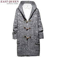 ( Free Shipping)  Winter Men's Thick Cardigan Sweater Mens Knitted Jacket Solid Color Long Sweater Coat 3XL 4XL 5XL KK1698 HQ - The Next Shopping Place37.com