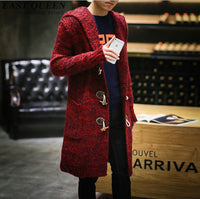 ( Free Shipping)  Winter Men's Thick Cardigan Sweater Mens Knitted Jacket Solid Color Long Sweater Coat 3XL 4XL 5XL KK1698 HQ - The Next Shopping Place37.com