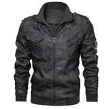 (Free Shipping) Men's Leather Jacket Casual Motorcycle Removable Hood Pu Leather Jacket New Male Oblique Zipper - The Next Shopping Place37.com