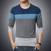 (Free Shipping)l Men's Sweater O-Neck Striped Slim Fit Knittwear 2020 Autumn Mens Sweaters Pullovers Pullover Men Pull Homme M-3XL - The Next Shopping Place37.com