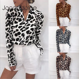 (Free Shipping) Chiffon Blouse Long Sleeve Sexy Leopard Print Blouse Turn Down Collar Lady Tops - The Next Shopping Place37.com