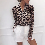 (Free Shipping) Chiffon Blouse Long Sleeve Sexy Leopard Print Blouse Turn Down Collar Lady Tops - The Next Shopping Place37.com