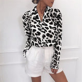 (Free Shipping) Chiffon Blouse Long Sleeve Sexy Leopard Print Blouse Turn Down Collar Lady Tops - The Next Shopping Place37.com