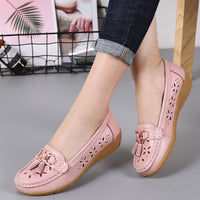 Women Flats Summer Women Genuine Leather Shoes With Low Heels Slip On Casual Flat Shoes Women Loafers Soft Nurse Ballerina Shoes - The Next Shopping Place37.com