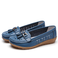 Women Flats Summer Women Genuine Leather Shoes With Low Heels Slip On Casual Flat Shoes Women Loafers Soft Nurse Ballerina Shoes - The Next Shopping Place37.com