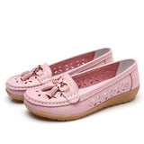 Women Flats Summer Women Genuine Leather Shoes With Low Heels Slip On Casual Flat Shoes Women Loafers Soft Nurse Ballerina Shoes - The Next Shopping Place37.com