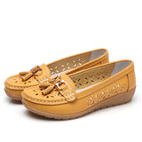 Women Flats Summer Women Genuine Leather Shoes With Low Heels Slip On Casual Flat Shoes Women Loafers Soft Nurse Ballerina Shoes - The Next Shopping Place37.com