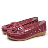 Women Flats Summer Women Genuine Leather Shoes With Low Heels Slip On Casual Flat Shoes Women Loafers Soft Nurse Ballerina Shoes - The Next Shopping Place37.com