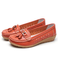 Women Flats Summer Women Genuine Leather Shoes With Low Heels Slip On Casual Flat Shoes Women Loafers Soft Nurse Ballerina Shoes - The Next Shopping Place37.com