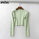 (Free Shipping) Women Knitted Cardigan Winter Long Sleeve Basic Casual Short Jumper Top - The Next Shopping Place37.com