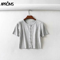 (Free Shipping) Women Knitted Cardigan Winter Long Sleeve Basic Casual Short Jumper Top - The Next Shopping Place37.com