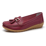 (Free Shipping) New Women Shoes Loafers  Female Moccasins Shoes Summer Genuine Leather Women Flats Slip On Women Loafers Flats Tassel Plus Size - The Next Shopping Place37.com