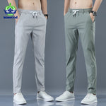 (Free Shipping) Mens Trousers Spring Summer New Thin Green Solid Color Fashion Pocket Casual Work Pants