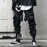 (Free Shipping) Joggers Cargo Pants for Men Casual Hip Hop Hit Color Pocket Male Trousers Sweatpants Streetwear Pants