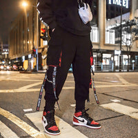 (Free Shipping) Joggers Cargo Pants for Men Casual Hip Hop Hit Color Pocket Male Trousers Sweatpants Streetwear Pants