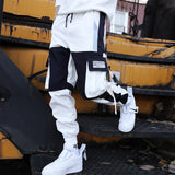 (Free Shipping) Joggers Cargo Pants for Men Casual Hip Hop Hit Color Pocket Male Trousers Sweatpants Streetwear Pants