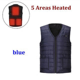 (Free Shipping) Men Autumn winter Smart heating Cotton Vest 9 area Heated V neck vest Women Outdoor Flexible Thermal Winter Warm Jacket