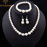 (Free Shipping) Pearl Silver Plated Crystal Fashion Costume Sets - The Next Shopping Place37.com