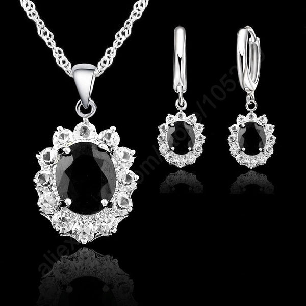 (FREE SHIPPING) Cubic Zirconia Crystal Elegant Princess  Necklace Earring Jewelry Sets - The Next Shopping Place37.com