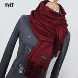 (FREE SHIPPING) Women cashmere scarfs with tassel lady winter thick warm - The Next Shopping Place37.com