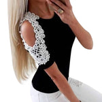(Free Shipping) New Women Cold Shoulder Tops Casual Clothing Solid Slim T shirt - The Next Shopping Place37.com