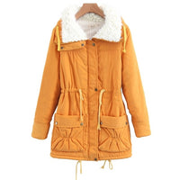 (Free Shipping) Woman turn-down Collar Drawstring Waist Warm Casual Long Coat Outwear Winter Women Coat Jacket - The Next Shopping Place37.com