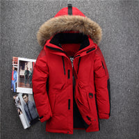 -( Free Shipping) 40 degree cold resistant Russia winter jacket men top quality genuine fur collar thick warm  white duck down men's winter coat - The Next Shopping Place37.com