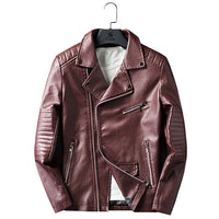 ( Free Shipping)) Autumn Winter Casual Zipper PU Leather Jacket Motorcycle Leather Jacket Men Slim Fit Mens Jackets And Coats - The Next Shopping Place37.com